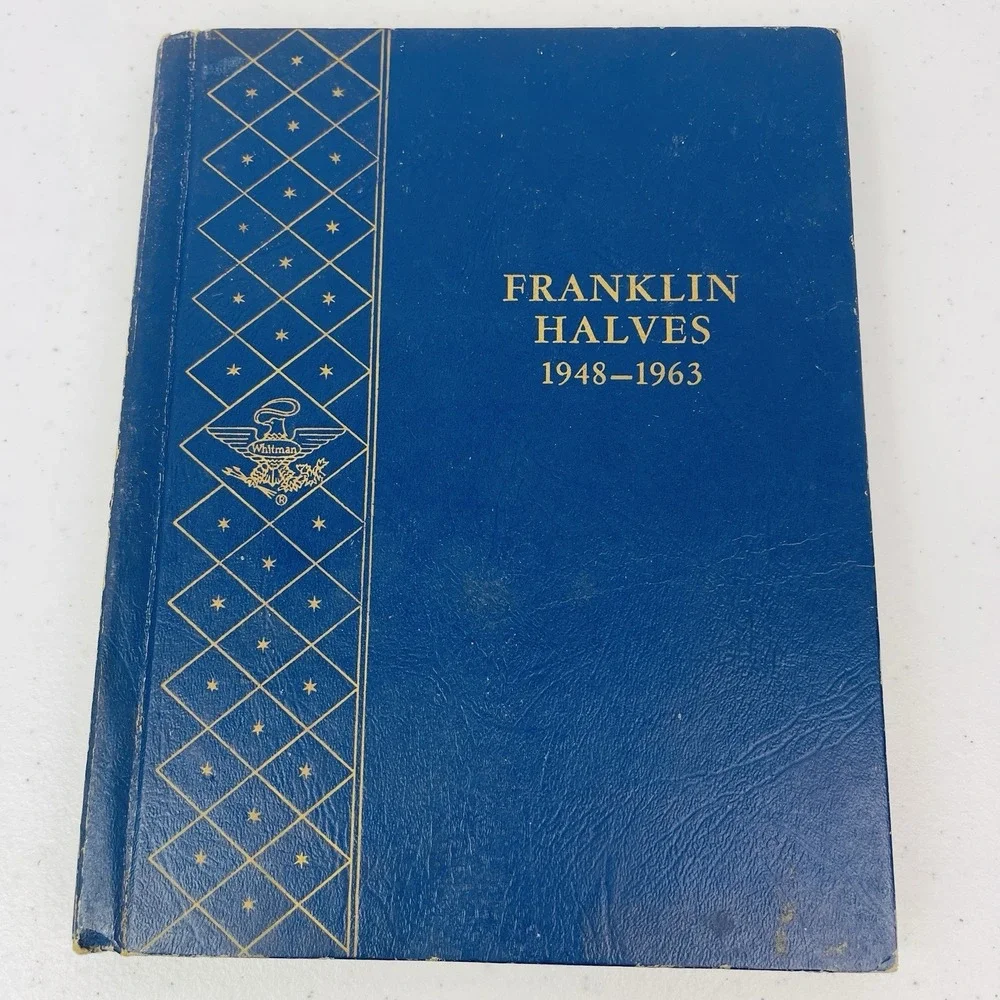 Whitman Franklin Half Dollars 1948 1963 Album 3 Pages 9425 Coin Folder Vintage